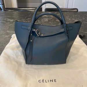 Celine Blue Leather Tote Bag